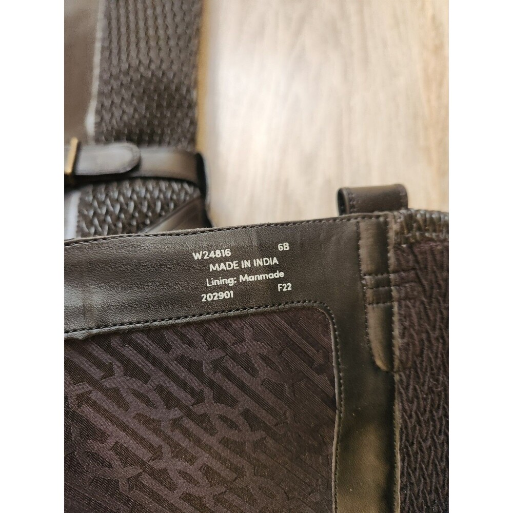 Cole Haan Chelsey Leather Black Tall Riding Boots Woven Back Buckle Detail 6B - Picture 10 of 14